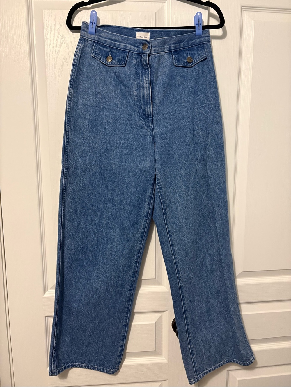 Wilfred Wide-Leg High-Rise Blue Denim Jeans